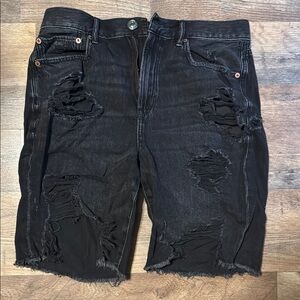 American Eagle Distressed Black Denim women Shorts